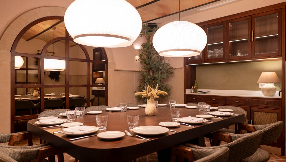 Uno de los reservados ubicados en la planta sótano del restaurante