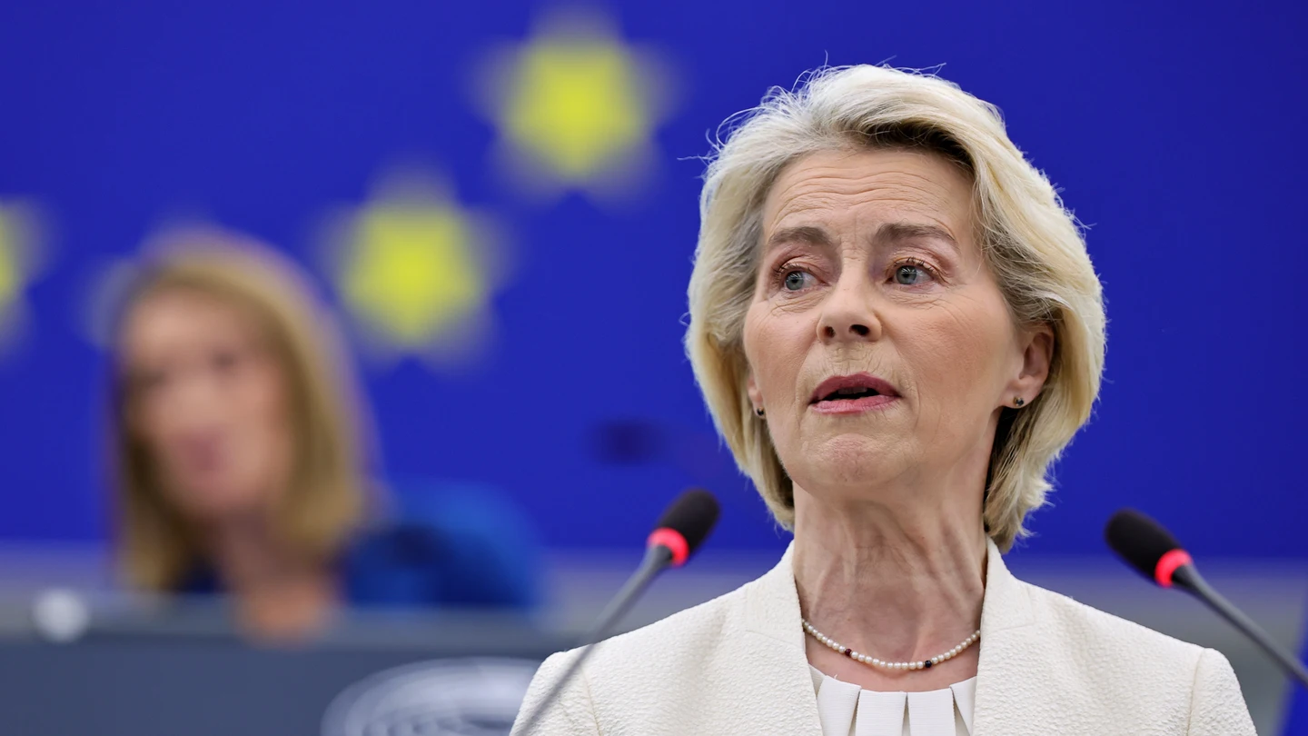 Von der Leyen durante su discurso en el Parlamento Europeo a día 16 de septiembre de 2026. Von der Leyen durante su discurso en el Parlamento Europeo a día 16 de septiembre de 2026.