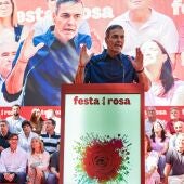 El presidente del Gobierno, Pedro Sánchez, durante la Fiesta de la Rosa