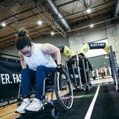 La joven Marta Sevilla en una competición de deporte adaptado La joven Marta Sevilla en una competición de deporte adaptado