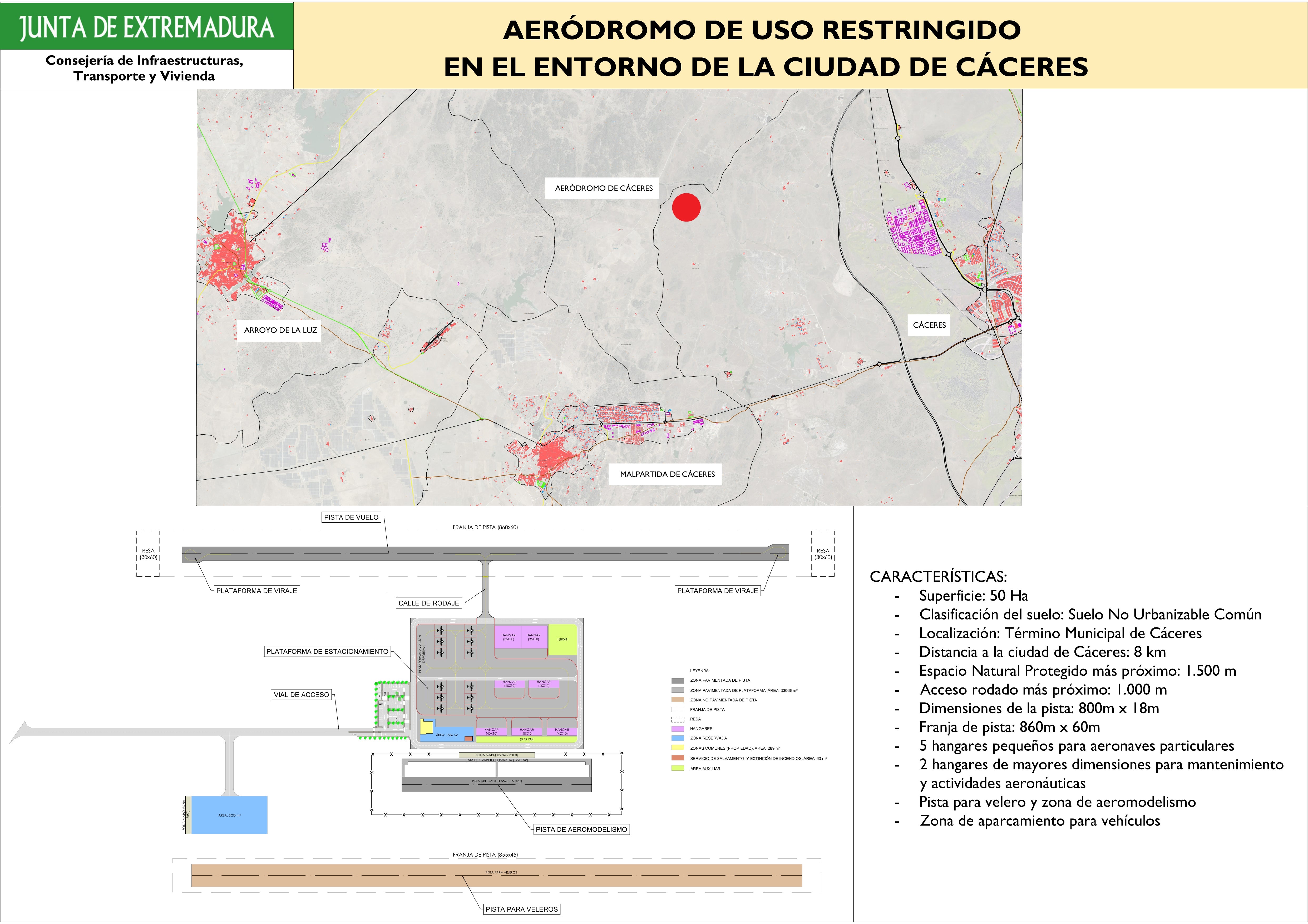 La Junta de Extremadura adjudica la redacción del proyecto del futuro aeródromo de Cáceres La Junta de Extremadura adjudica la redacción del proyecto del futuro aeródromo de Cáceres