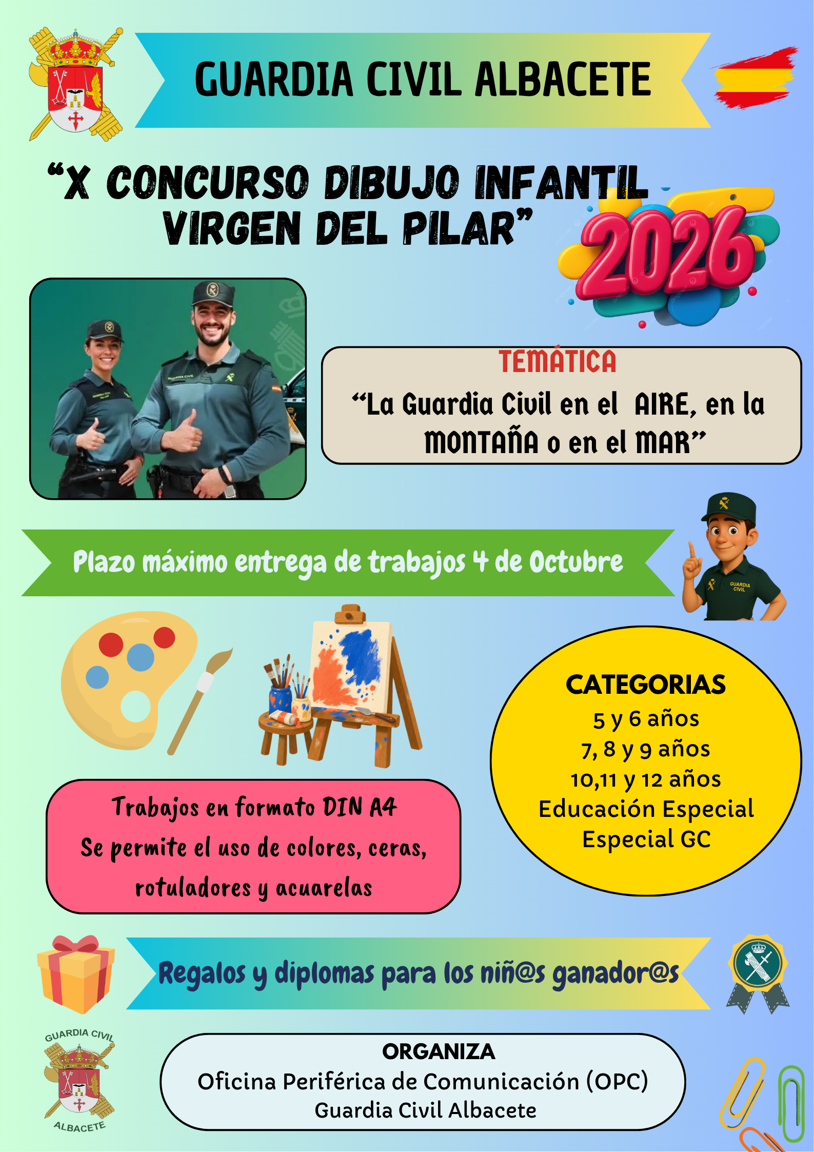 La Guardia Civil convoca su concurso de dibujo infantil con la temática “en el aire, la montaña y bajo el agua” La Guardia Civil convoca su concurso de dibujo infantil con la temática “en el aire, la montaña y bajo el agua”
