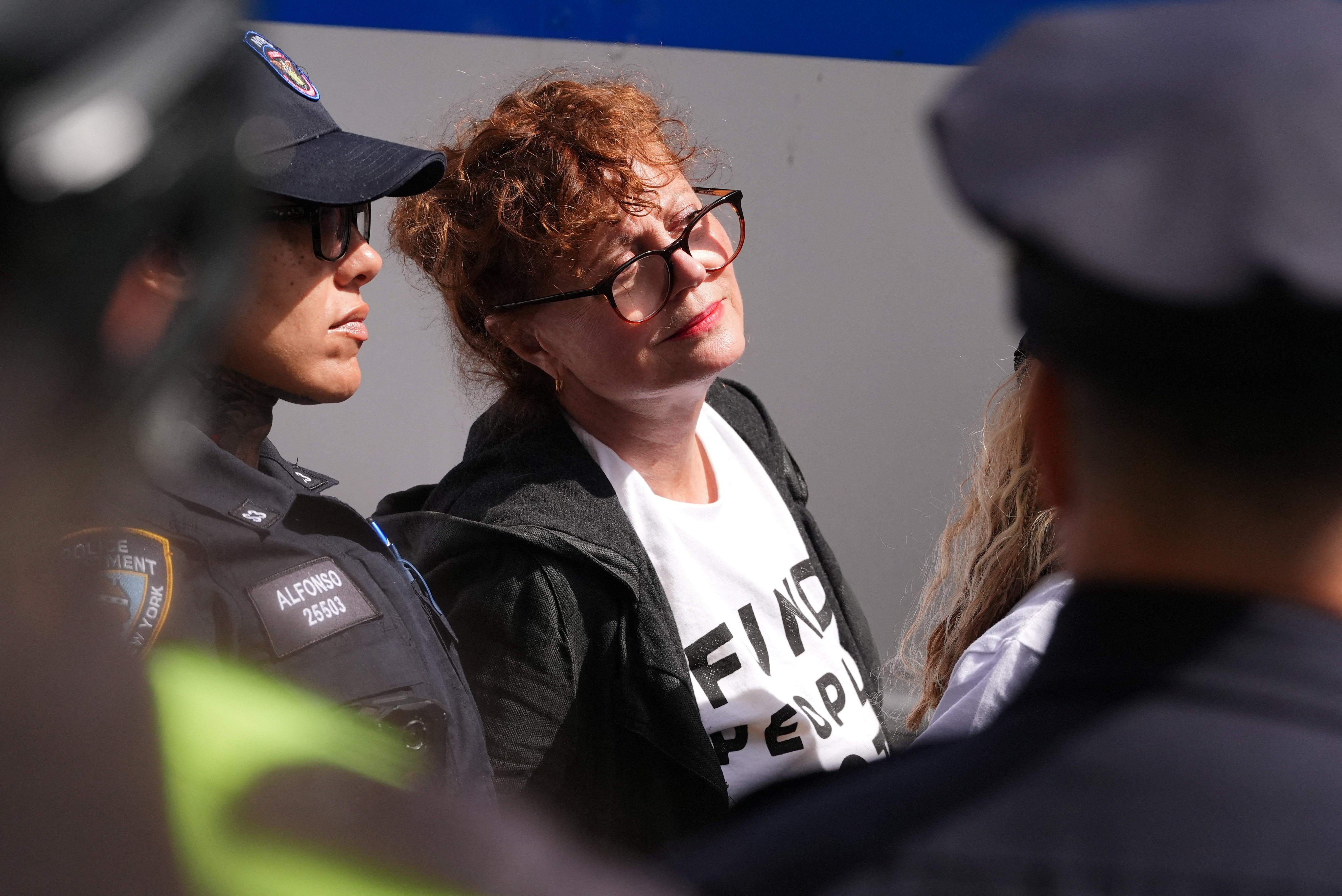 La actriz Susan Sarandon durante la protesta propalestina y contra Netanyahu en Nueva York La actriz Susan Sarandon durante la protesta propalestina y contra Netanyahu en Nueva York