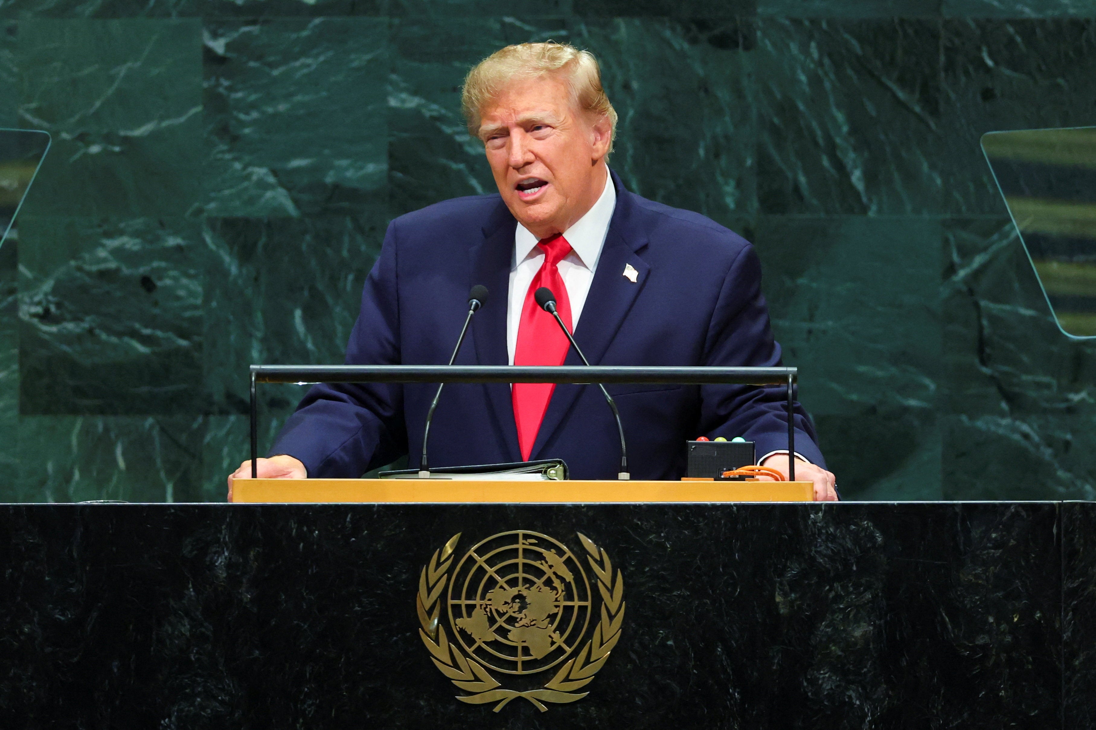 El presidente de Estados Unidos, Donald Trump, durante su discurso ante la ONU El presidente de Estados Unidos, Donald Trump, durante su discurso ante la ONU