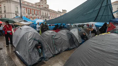 Imágenes de la acampada en la Puerta del Sol Imágenes de la acampada en la Puerta del Sol