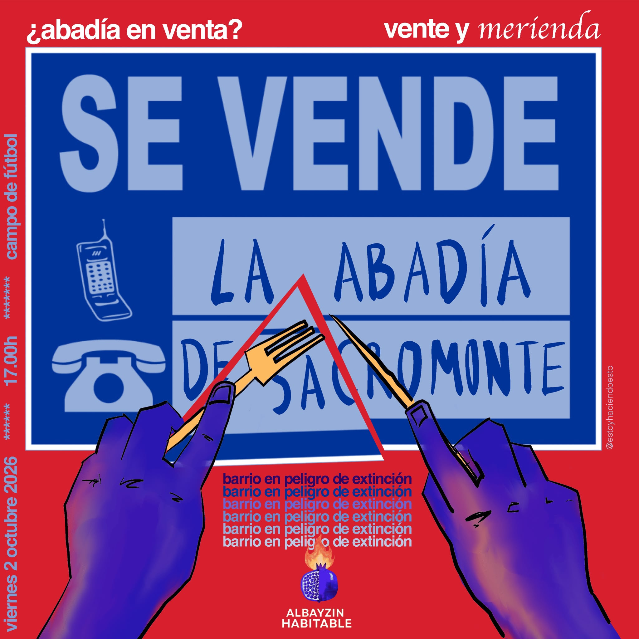 Albayzín Habitable convoca una merienda reivindicativa en la Abadía del Sacromonte contra el proyecto de hotel Albayzín Habitable convoca una merienda reivindicativa en la Abadía del Sacromonte contra el proyecto de hotel