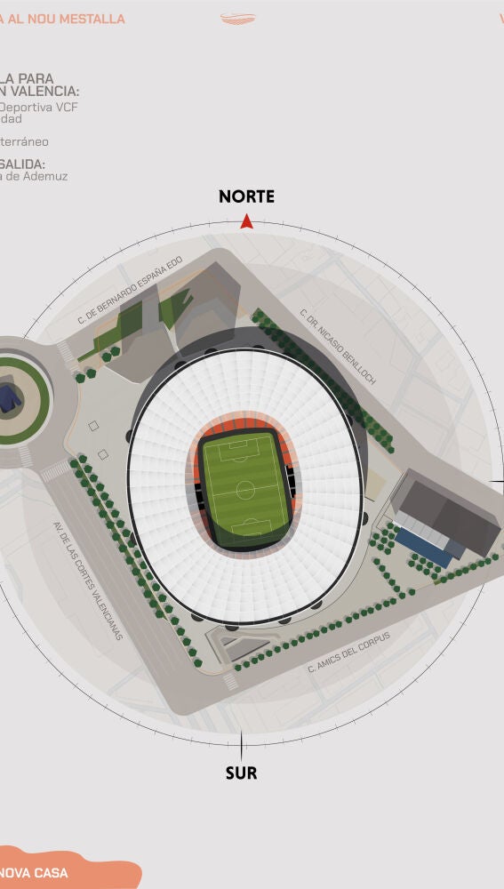 Vista cenital del Nou Mestalla