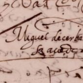 Catalogada como BIC una carta de pago firmada por Cervantes en Sevilla en 1593 tras su salida a subasta