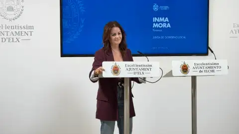 Inma Mora, portavoz de la Junta de Gobierno Local del Ayuntamiento de Elche. Inma Mora, portavoz de la Junta de Gobierno Local del Ayuntamiento de Elche.