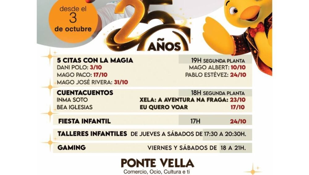 Actividades 25 aniversario CC Ponte Vella