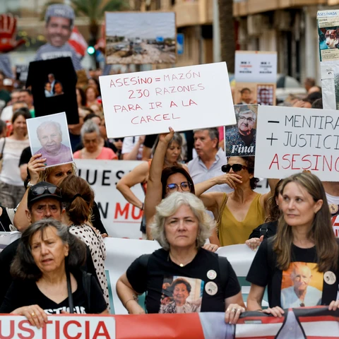 Una de las manifestaciones 'Mazón a prisión' sucedidas tras la DANA de València