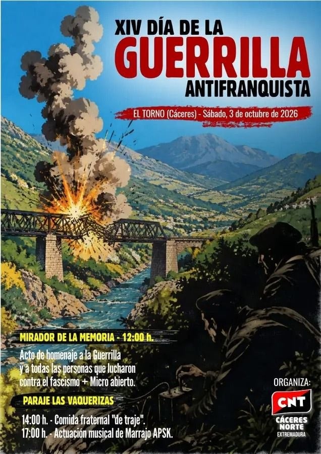 La CNT rendirá este sábado un homenaje a los guerrilleros republicanos en El Torno La CNT rendirá este sábado un homenaje a los guerrilleros republicanos en El Torno