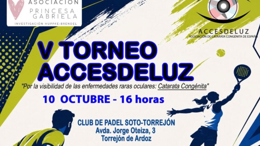 Cartel del V torneo solidario de p&aacute;del ACCESDELUZ