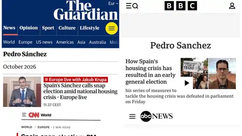 Los medios internacionales se hacen eco de la convocatoria electoral de Sánchez y lo achacan a la crisis de la vivienda Los medios internacionales se hacen eco de la convocatoria electoral de Sánchez y lo achacan a la crisis de la vivienda