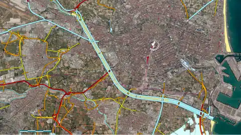Imagen de los cauces y baranco del término municipal modelo