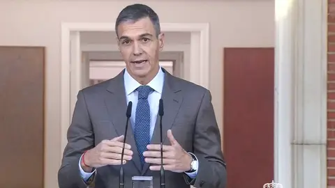 Pedro Sánchez, durante la comparecencia en la que ha convocado elecciones Pedro Sánchez, durante la comparecencia en la que ha convocado elecciones/ EFE