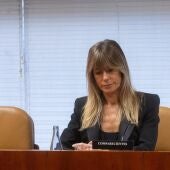 La mujer del presidente del Gobierno, Begoña Gómez, durante la Comisión de Investigación sobre programas de cátedras y postgrados de la Universidad Complutense de Madrid y empresas financiadoras, en la Asamblea de Madrid