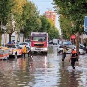 Imagen de una de las zonas anegadas por el agua en Manzanares