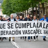 Movilización de taxistas vascos en San Sebastián