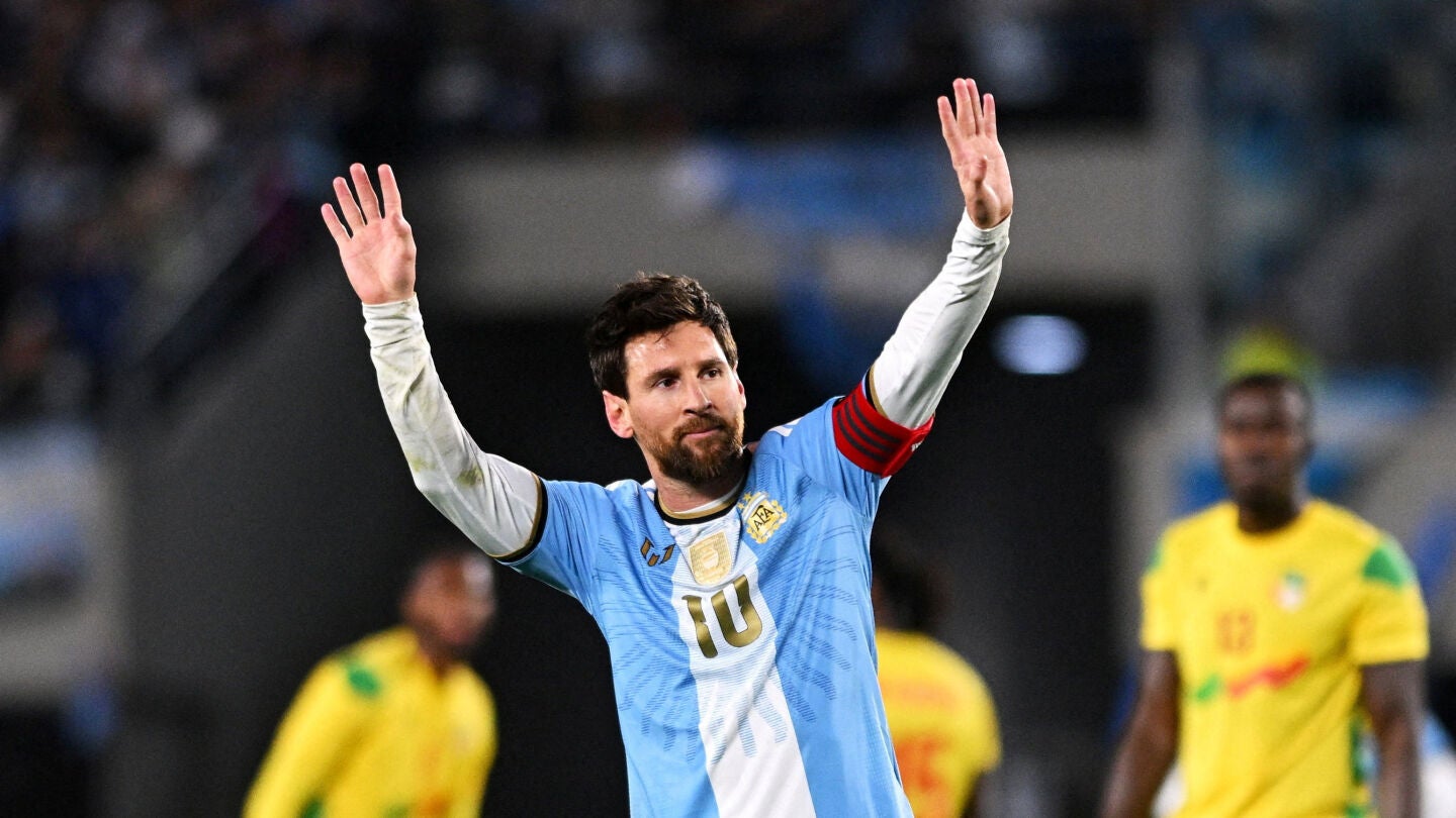 Messi celebra su &uacute;ltimo gol con Argentina