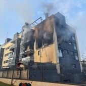 Imagen tras la explosión en una vivienda de Valdemoro.