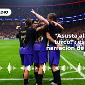 Los jugadores del Barça celebrando uno de los goles ante el Galatasaray.