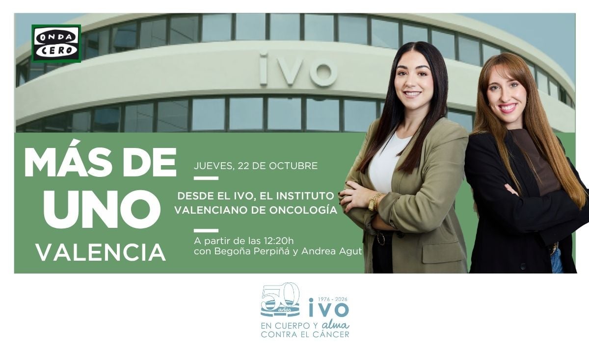 Más de Uno Valencia en directo desde el Instituto Valenciano de Oncología con motivo de su 50 aniversario Más de Uno Valencia en directo desde el Instituto Valenciano de Oncología con motivo de su 50 aniversario
