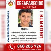 Cartel de la desaparición de Rami, en Granollers.