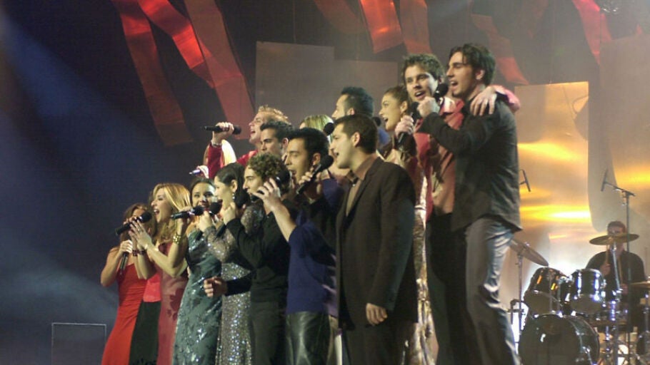 Los participantes del concurso cantaron "Mi m&uacute;sica es tu voz" en la gala final del programa "Operaci&oacute;n Triunfo". 