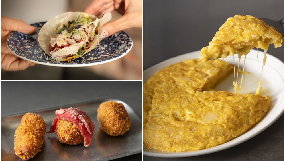 Así llegan a la mesa su crep quak de magret de pato, las croquetas o sus tortillas.