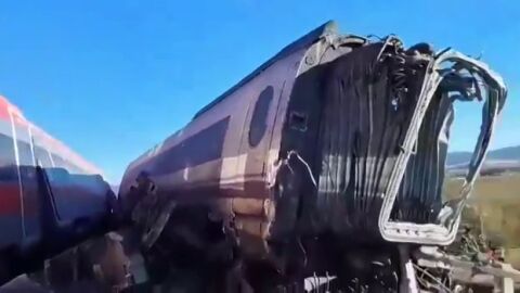 Imágenes del accidente de tren en Urga