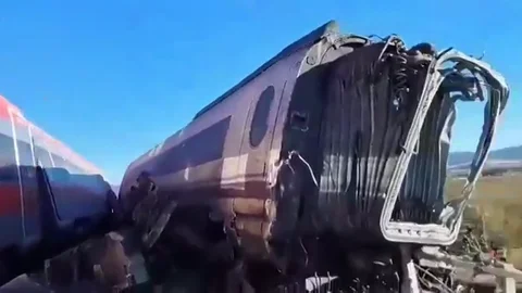 Imágenes del accidente de tren en Urga