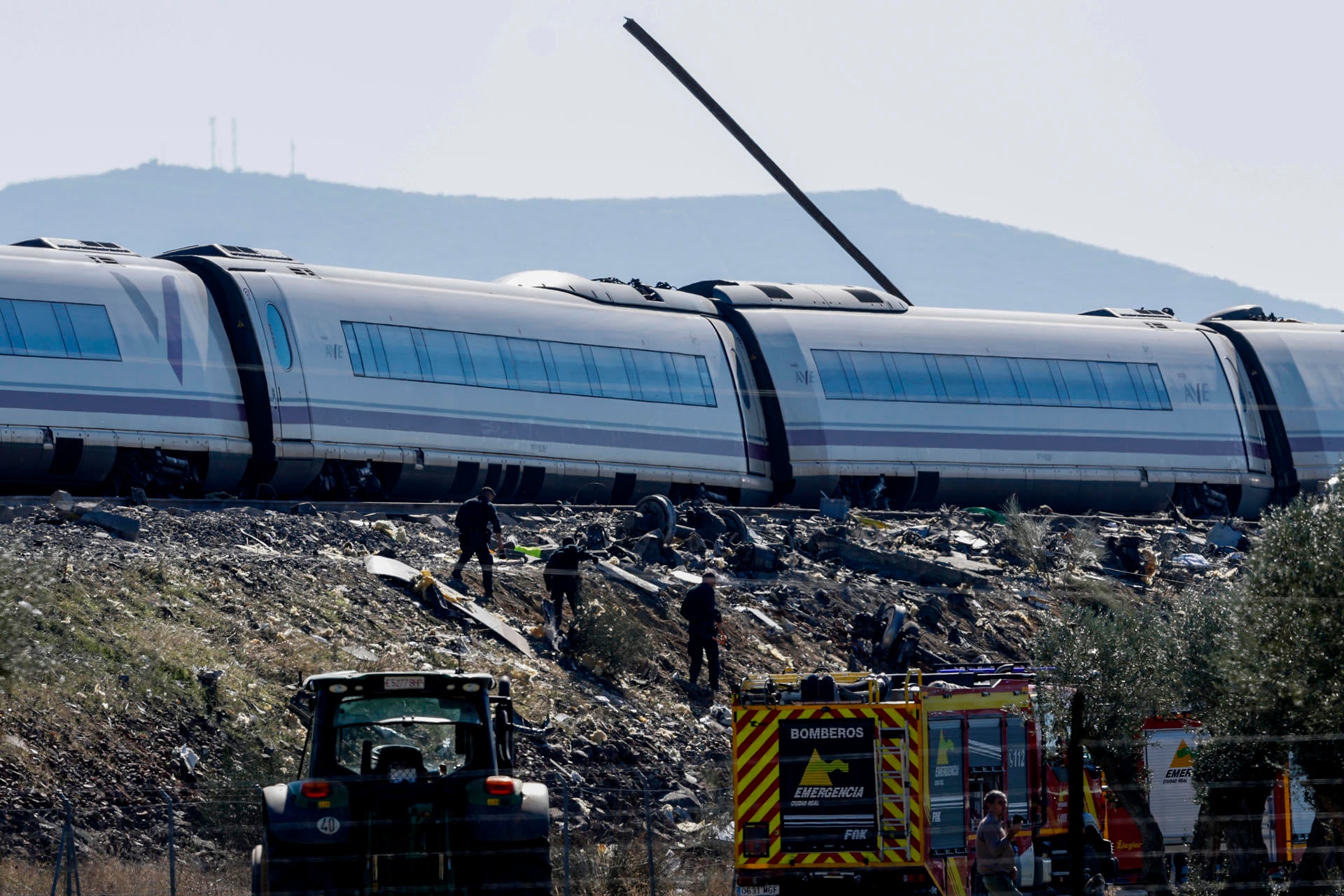 Imagen del AVE del accidente ferroviario de Urda Imagen del AVE del accidente ferroviario de Urda