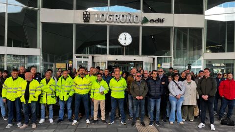 Trabajadores de ADIF y Renfe en La Rioja