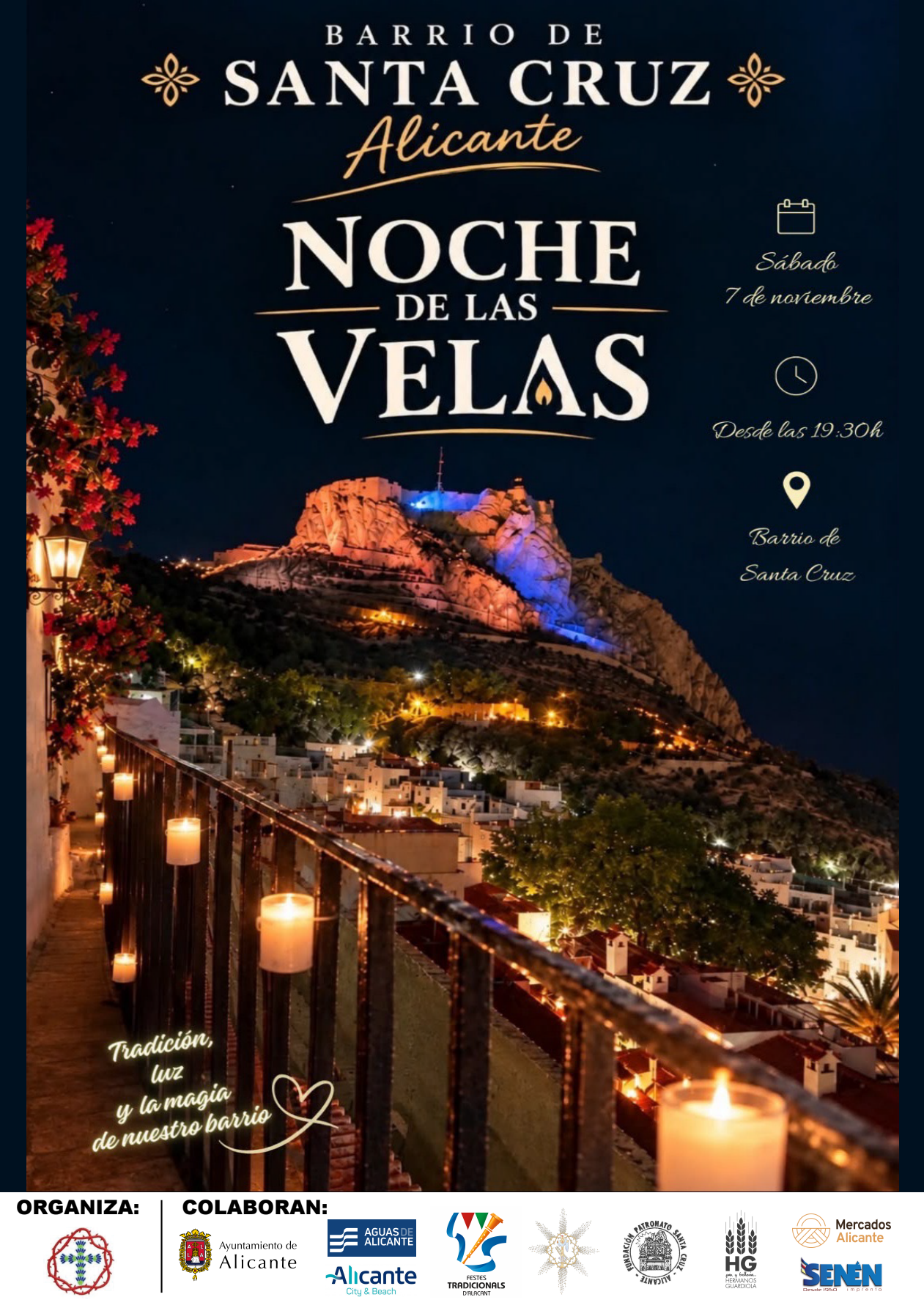 Cartel de la noche de las velas en el barrio de Santa Cruz Cartel de la noche de las velas en el barrio de Santa Cruz