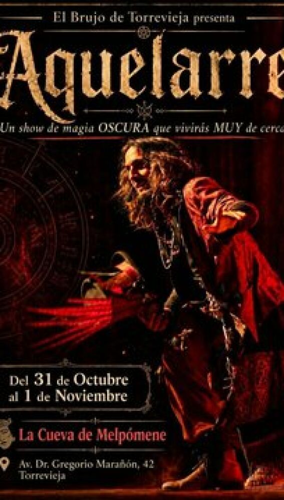 El Brujo de Torrevieja presenta su espectáculo 'Aquelarre' este fin de semana de Halloween en 'La cueva de Melpómene'