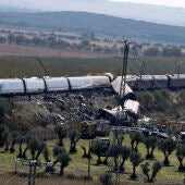 Imagen del lugar del accidente ferroviario en Urda (Toledo).